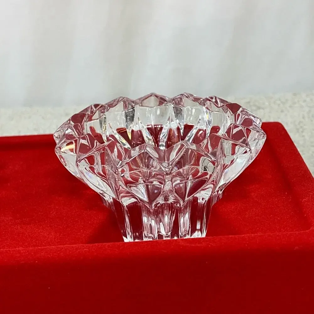 Lead Crystal Taper Candle Holders Set of 2 W/ Box Cheverny Cristal D'arques VTG